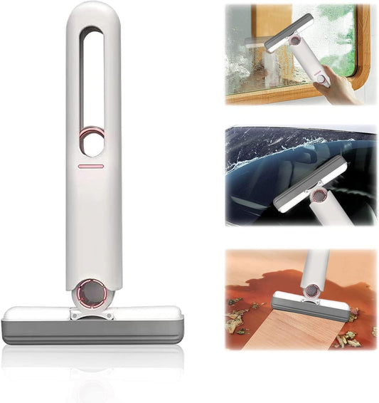 Mini Mop for Kitchen with Sponges Portable Self Squeeze Strong Absorbent Magic Wiper for Kitchen Small Sponge Mop Self Squeezing Wet & Dry Use for Bathroom Wall Glass Car Table Home