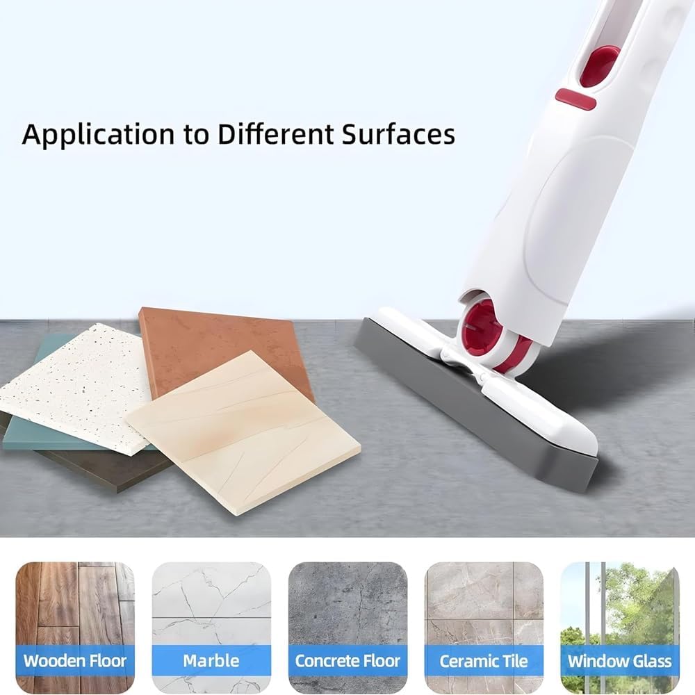 Mini Mop for Kitchen with Sponges Portable Self Squeeze Strong Absorbent Magic Wiper for Kitchen Small Sponge Mop Self Squeezing Wet & Dry Use for Bathroom Wall Glass Car Table Home